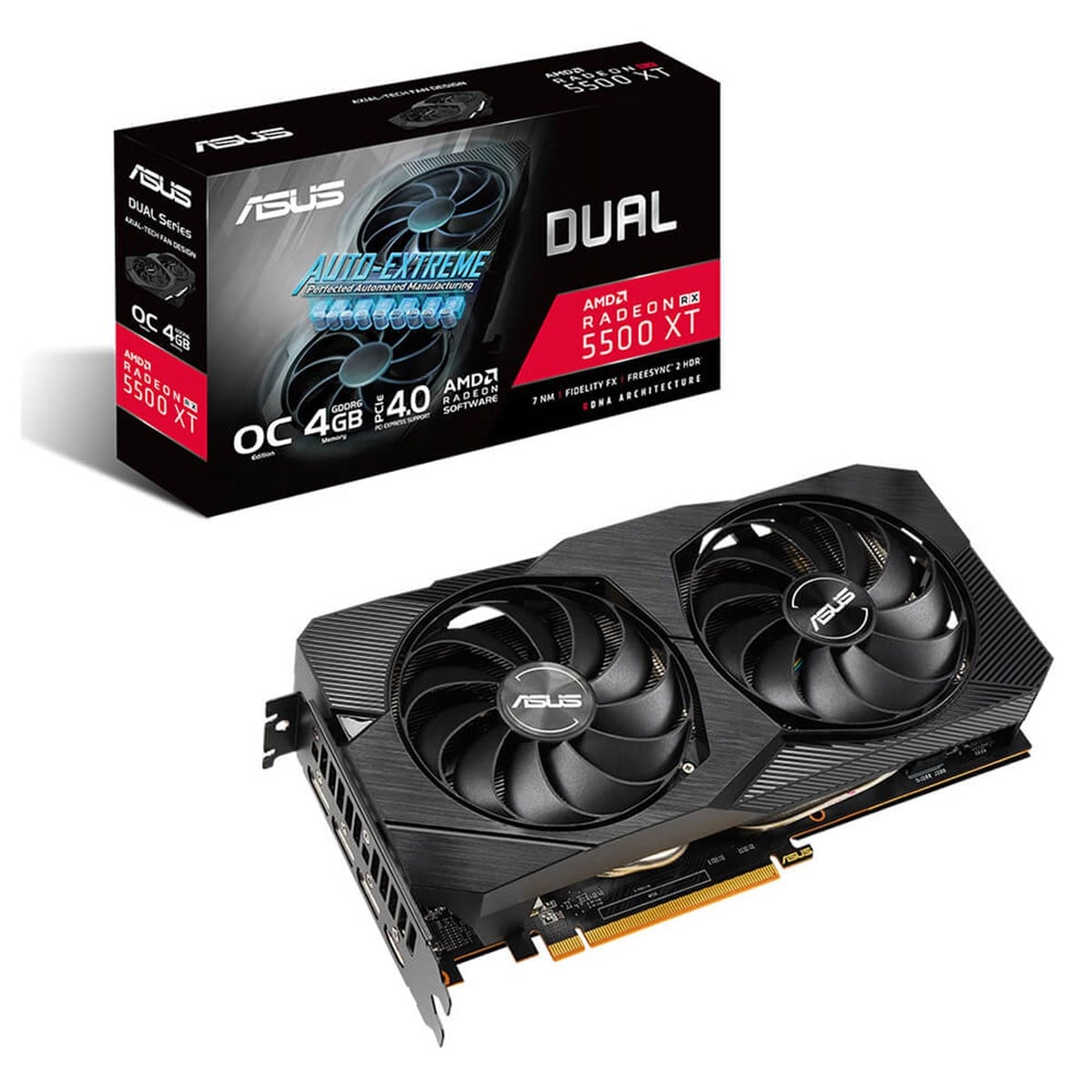 ASUS DUAL Radeon RX 5500 XT OC EVO 4GB GDDR6 128 Bit Ekran Kartı
