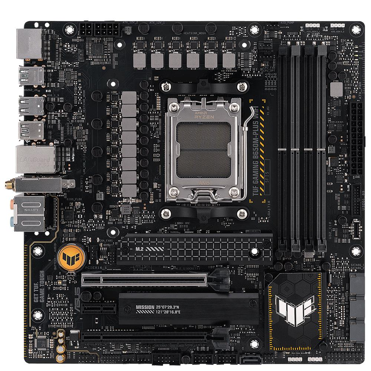 Asus Tuf Gaming B650M-Plus DDR5 6400MHZ 1XHdmi 1XDp 2XM.2 Usb 3.2 Matx AM5 ( Amd AM5 7000 Serisi ile uyumlu ) 