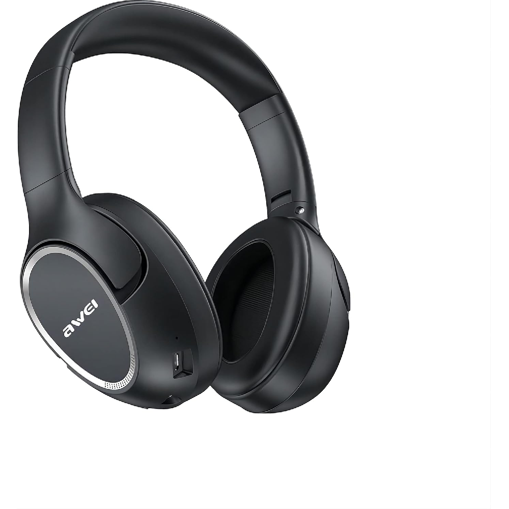 AWEI A770BL Noise Cancelling Headphones Bluetooth 5.0, Stereo Headphones, with Hi-Fi, Microphone, Wireless Wired Switch (Black)