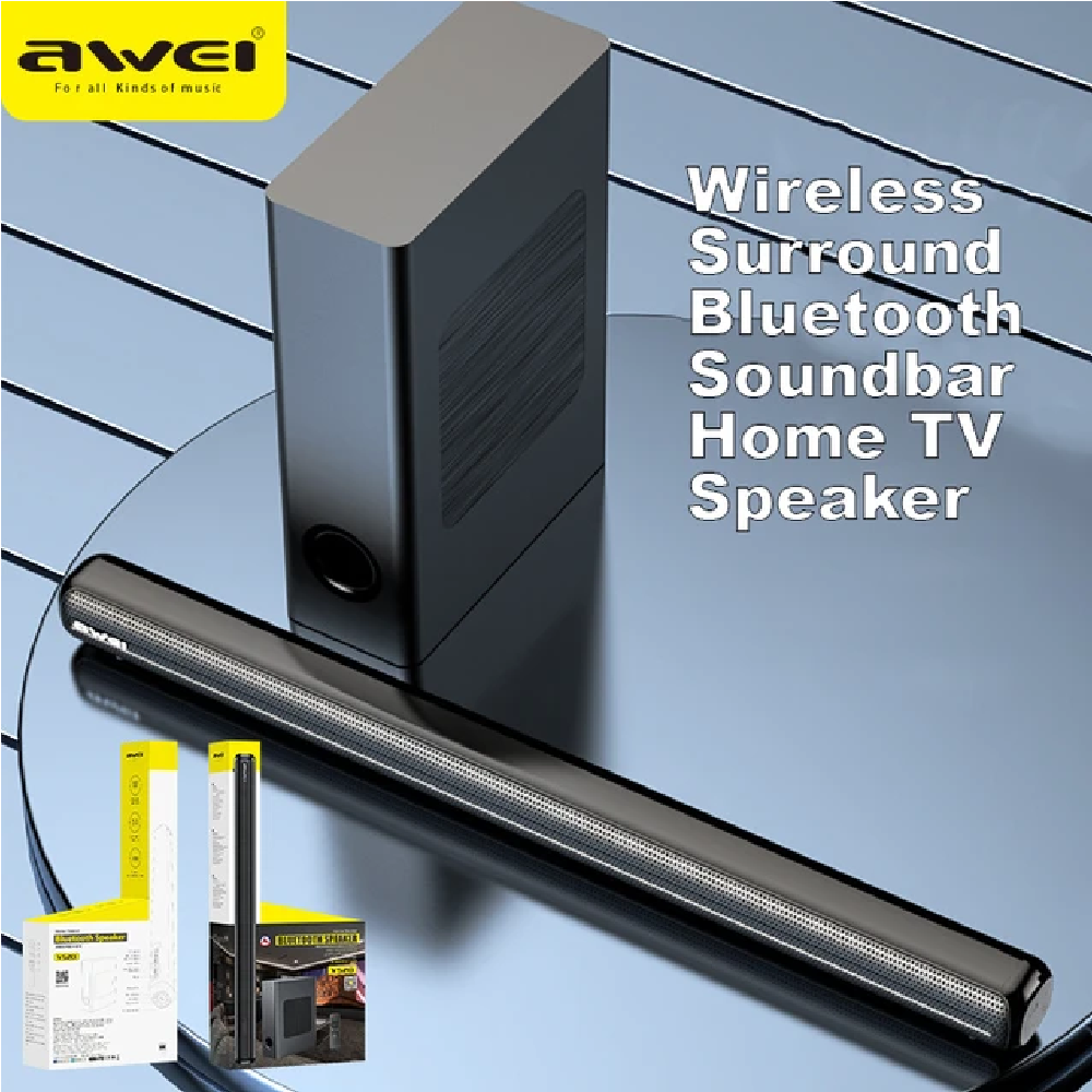 Awei Y520 Wireless Bluetooth Soundbar With Subwoofer For Your Digital HomeTheatre Sound Systems