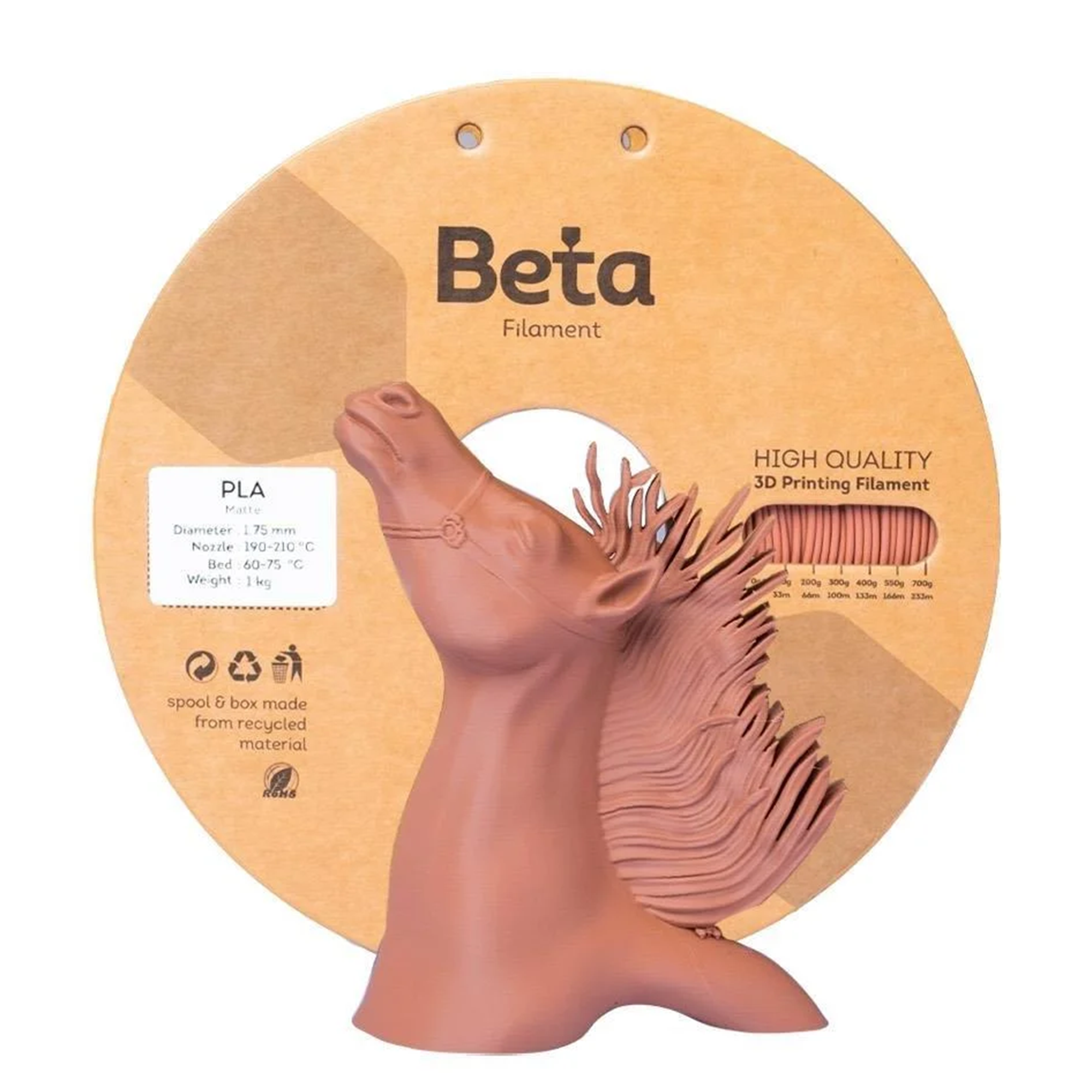 Beta PLA- Matte Filament Terracotta 1.75mm