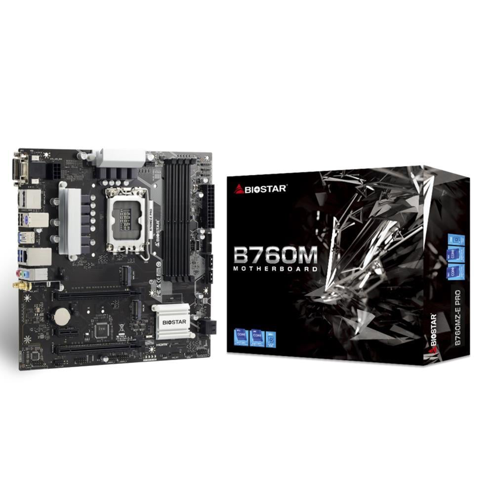 Biostar B760MZ-E PRO 1700P DDR5 6000 2xM2 DP HDMI VGA mATX 192GB’a kadar ram desteği Anakart