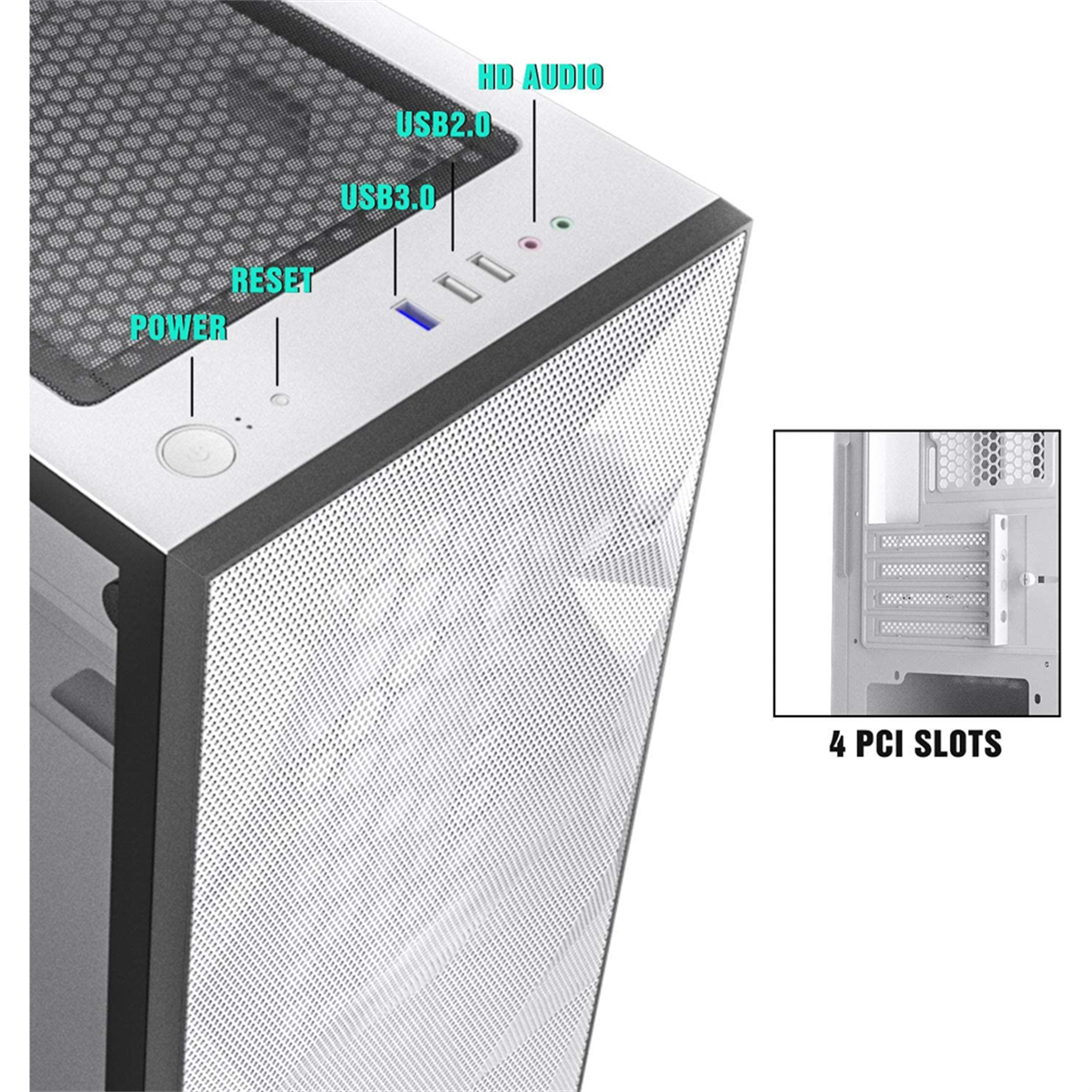 DarkFlash DLM21 Mesh Beyaz 650W 80+ARGB Mid Tower Kasa