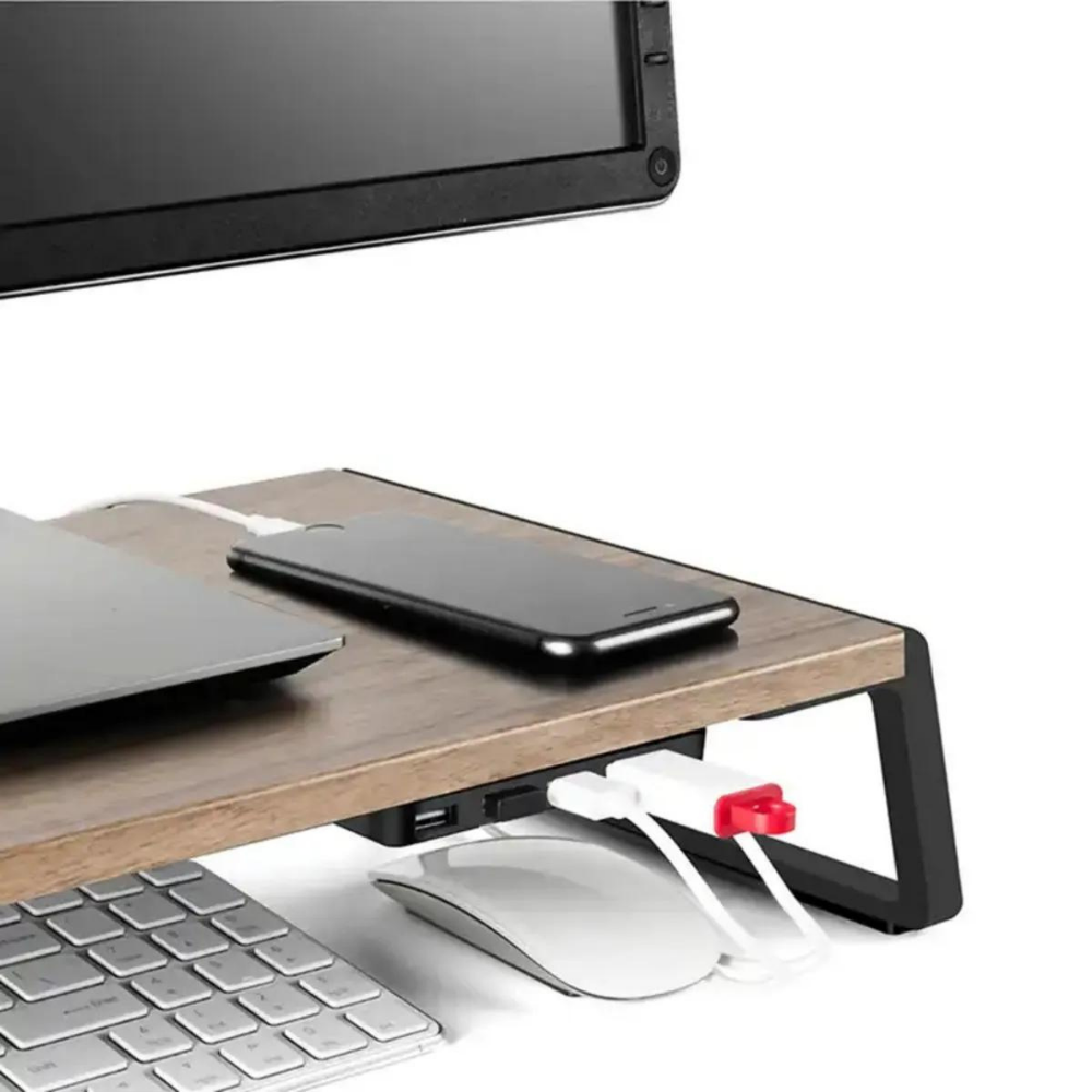Daytona ZR-488 Ergonomik 4x USB Çıkışlı Masaüstü Monitör-Bilgisayar Yükseltici Stand