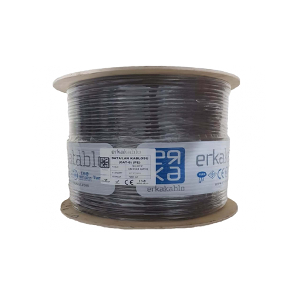 Erka Cat6 24 Awg Network Kablosu Siyah Dış Mekan