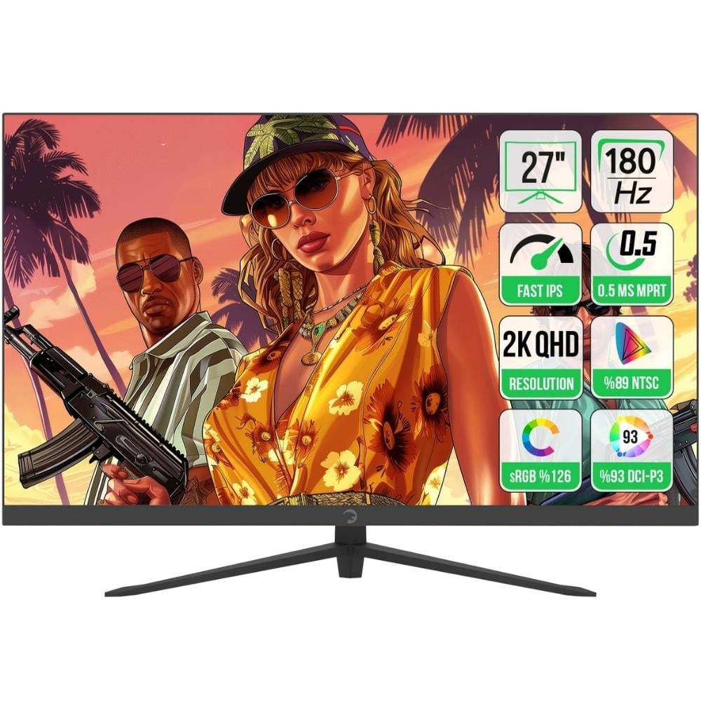 GamePower 27 inch Sonic T80 Flat Fast IPS 180HZ 0.5Ms QHD 2K Gaming Monitör