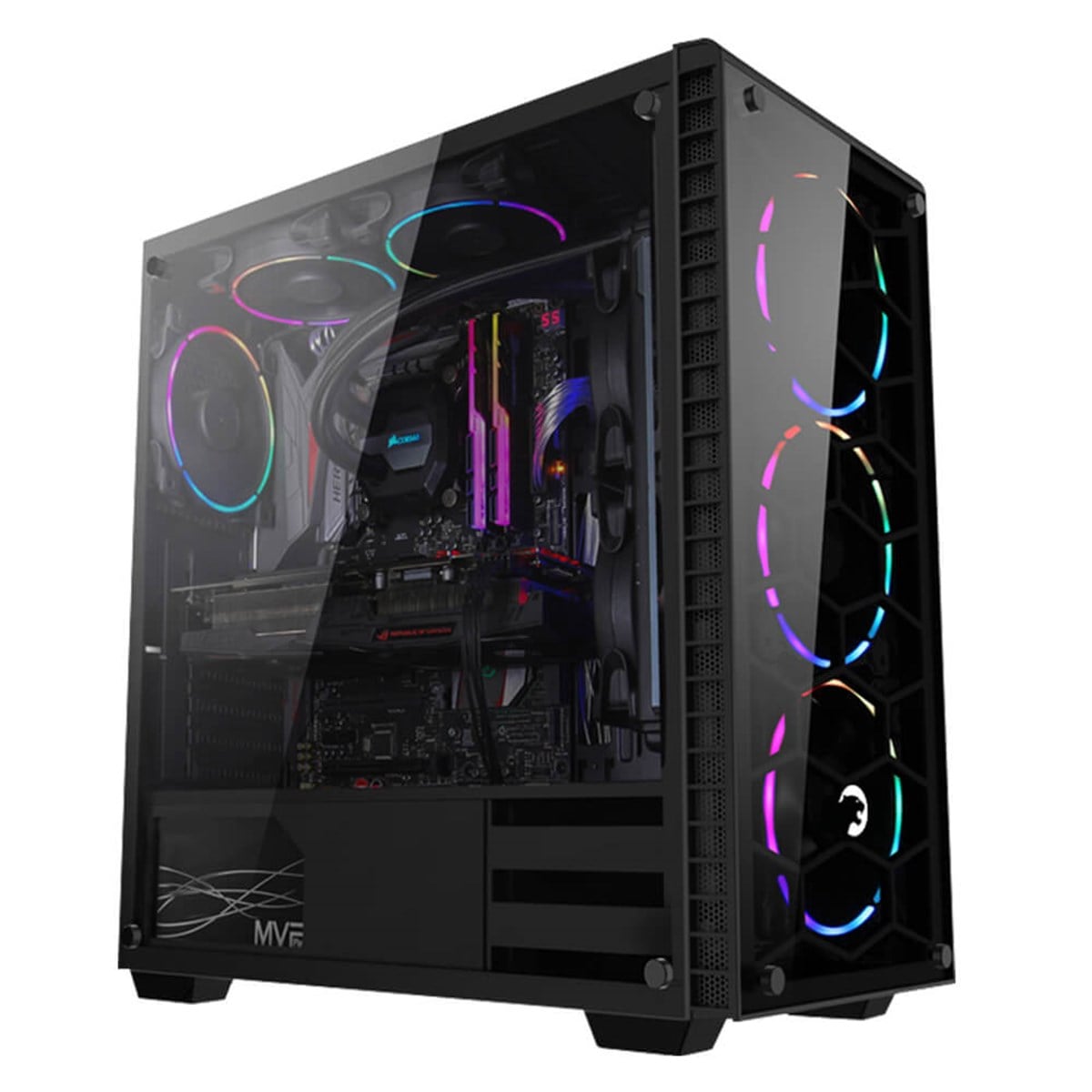 GamePower Horizon Gaming 4*120mm RGB Fan 650W 80+ PSU Gaming Kasa