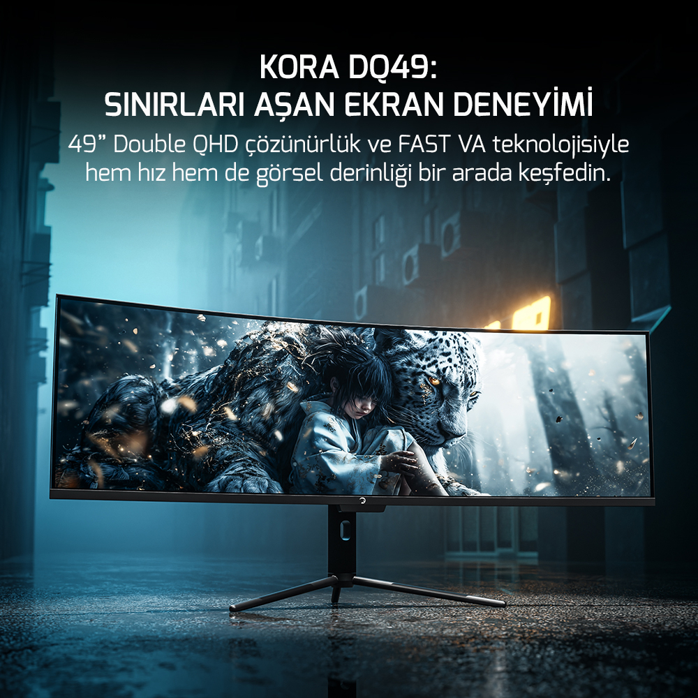 GamePower Kora DQ49 49¨ 120Hz Dual QHD RGB Fast VA Curved Gaming Monitör