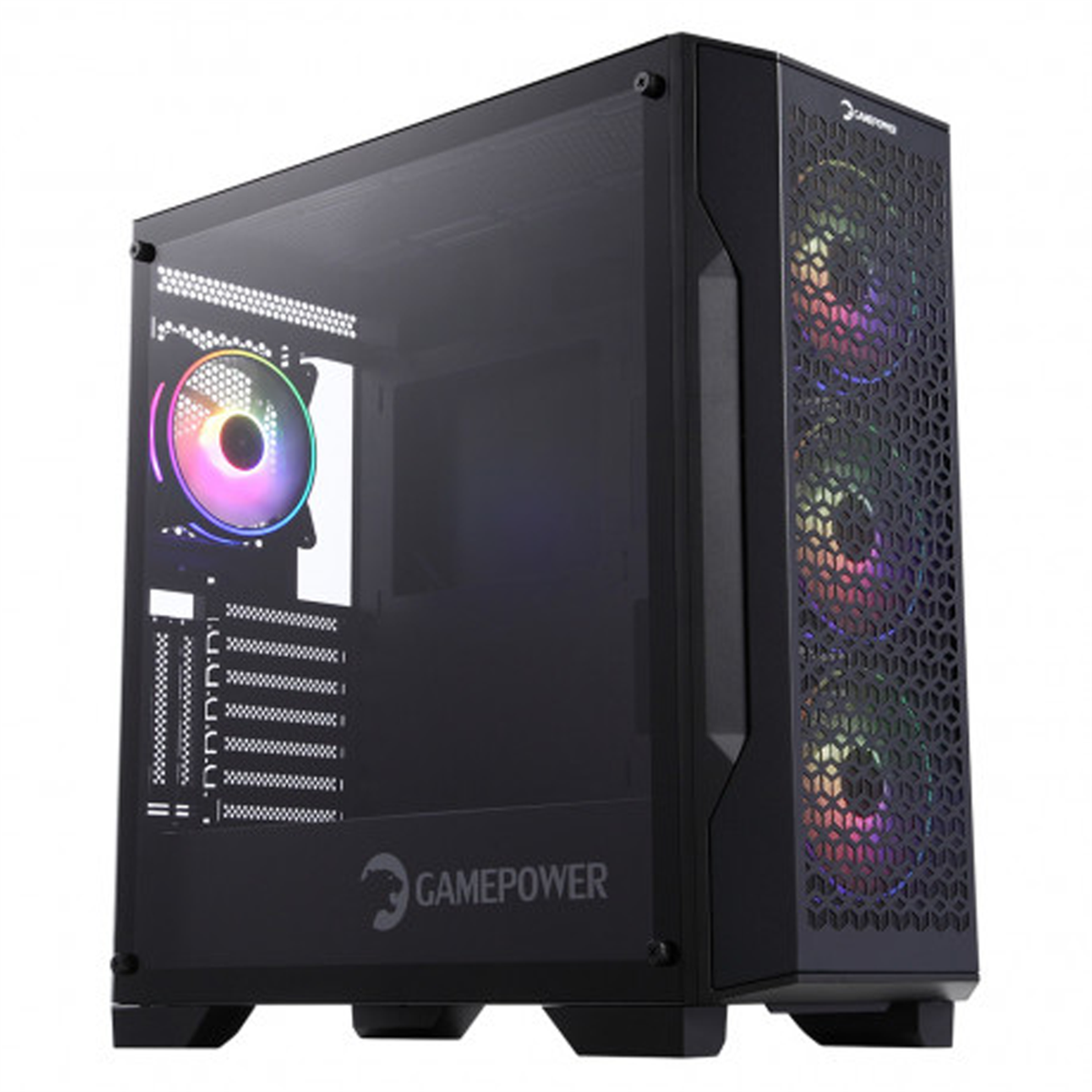 Gamepower Savagis Atx 4* 750W Argb Argb Fan Temper Cam Gaming Rgb Kontrolcüsü ve Uzaktan Kumanda Siyah Kasa