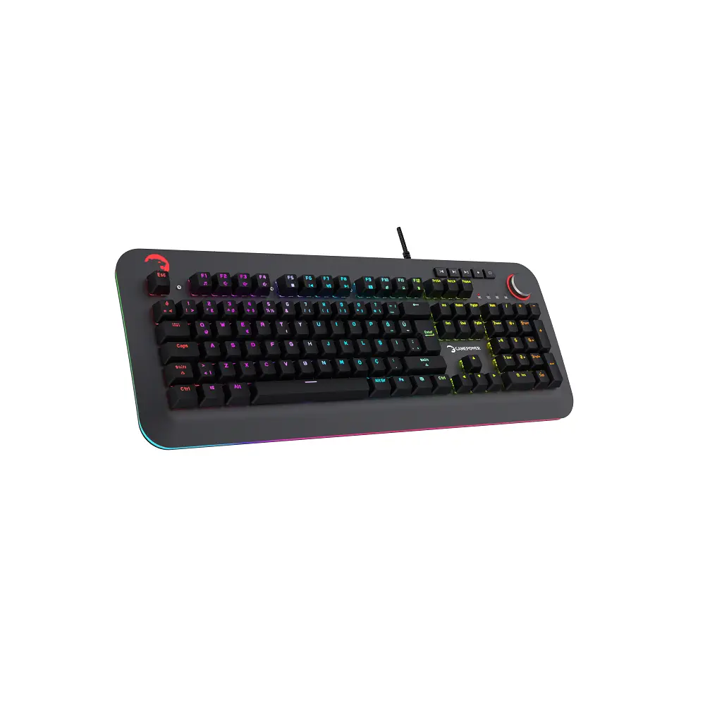 GamePower Starscream 60M RGB Kırmızı Switch 60 Milyon Türkçe Q USB Suya Dayanıklı Optik Mekanik Gaming Klavye