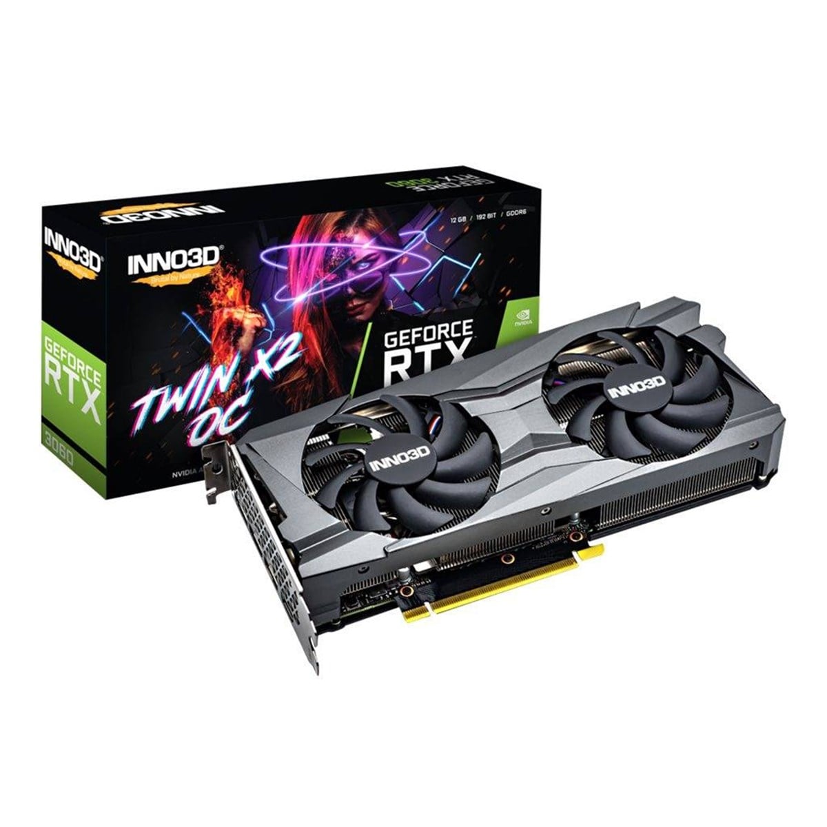Inno3D RTX3060 Twin x2 OC 12GB 192Bit GDDR6-LHR3xDP+HDMI