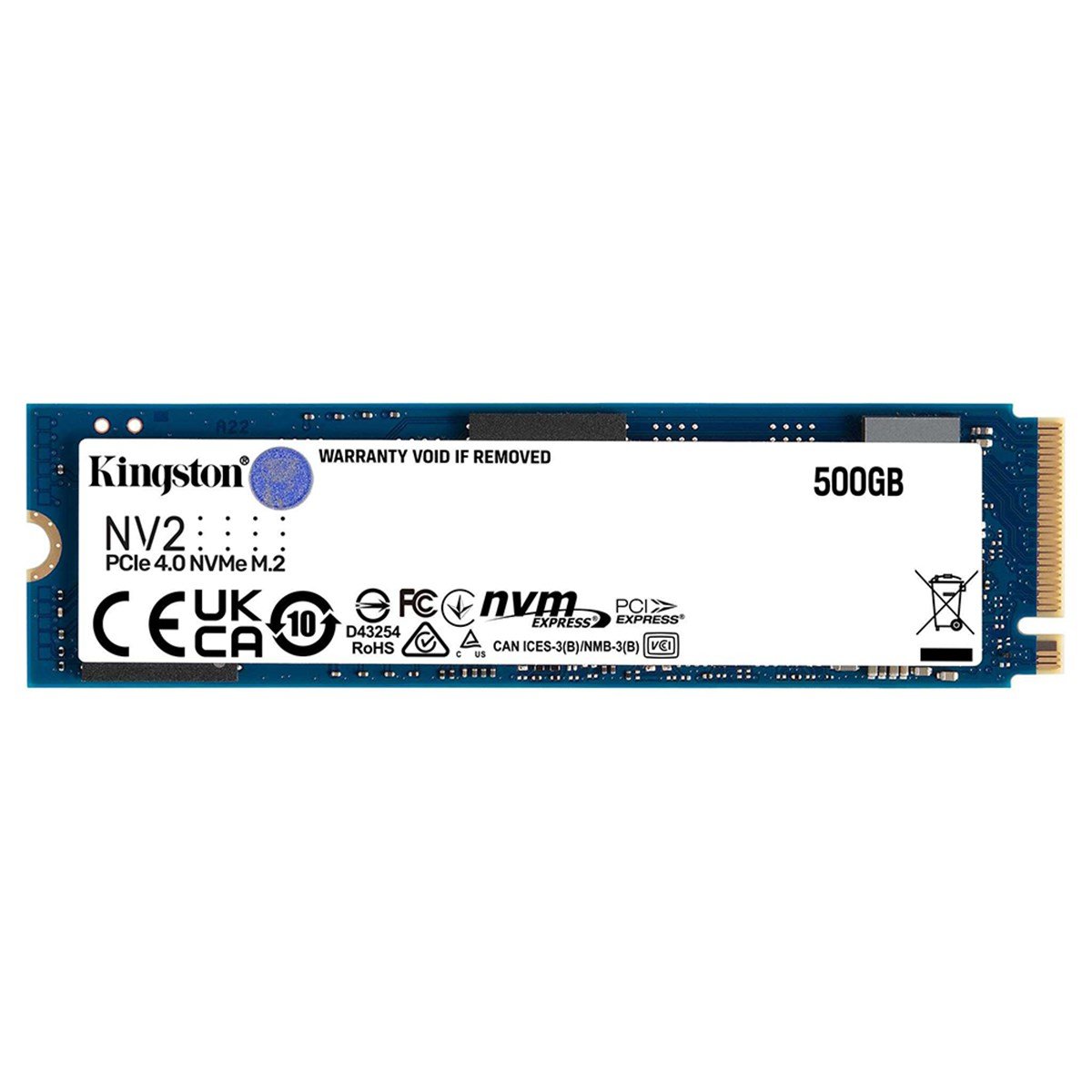 Kingston NV2 500GB SSD PCIe 4.0 NVMe SNV2S/500G3500-2100 MB/s , Gen 4