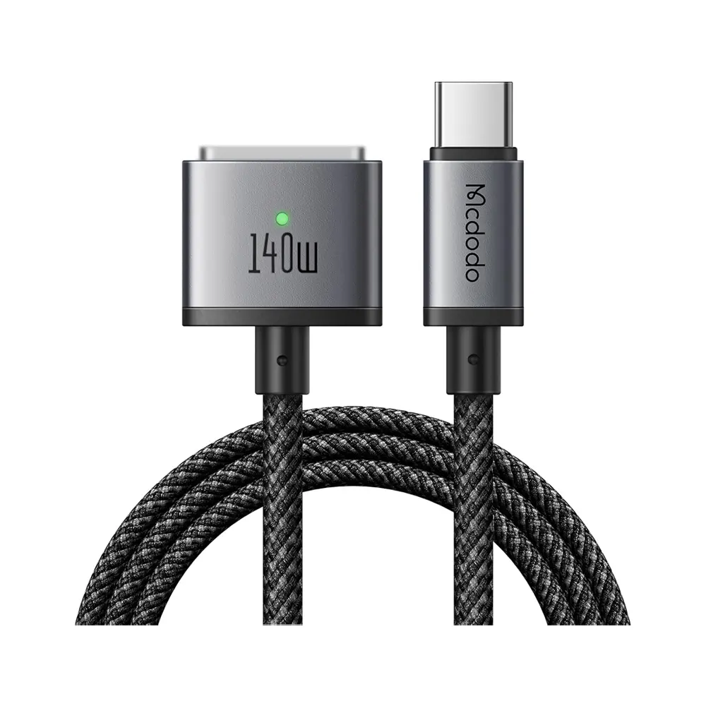 McDodo 140W USB-C to Magsafe 3 with LED 2m Magnetic Black Cable CA-1470