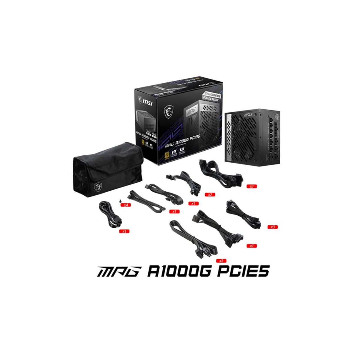 Msi Mpg A1000G PCIE5 1000W 80 Plus Gold Full Modüler Güç Kaynağı