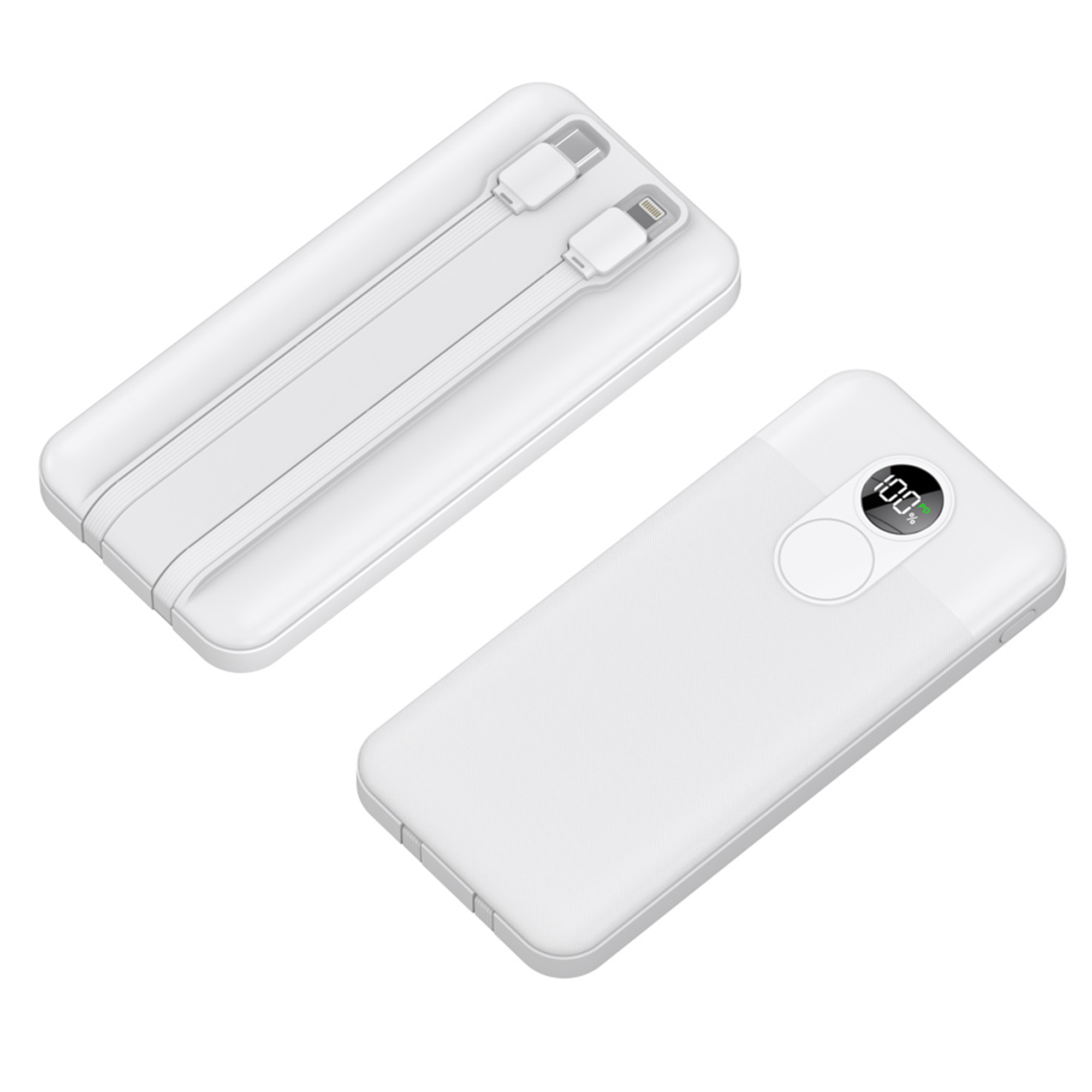 Porodo 10000mAh Powerbank Entegre Kablo Beyaz