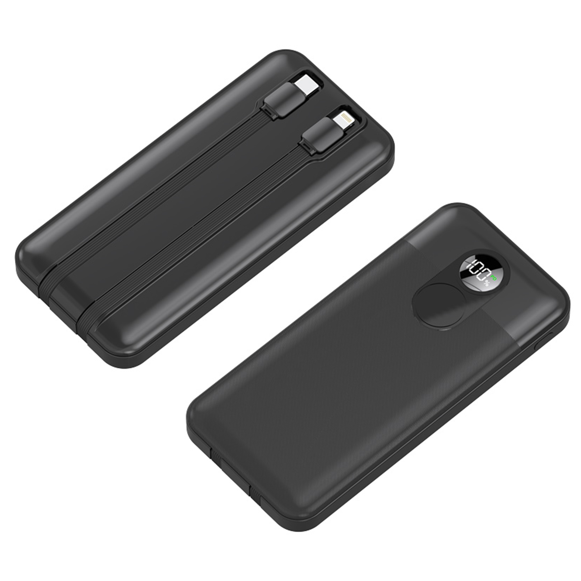 Porodo 10000mAh Powerbank Entegre Kablo Siyah