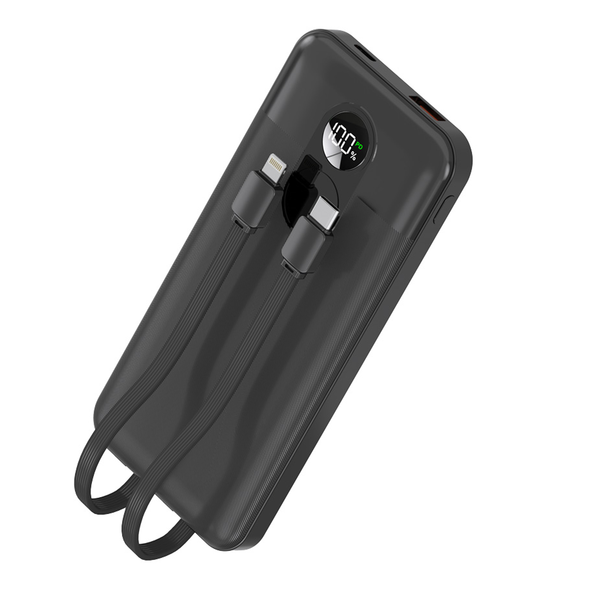 Porodo 10000mAh Powerbank Entegre Kablo Siyah