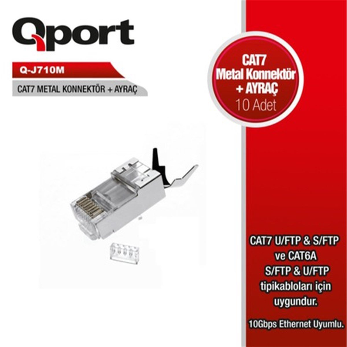 QPORT Q-J710M CAT7 KONNEKTOR VE AYRAÇ