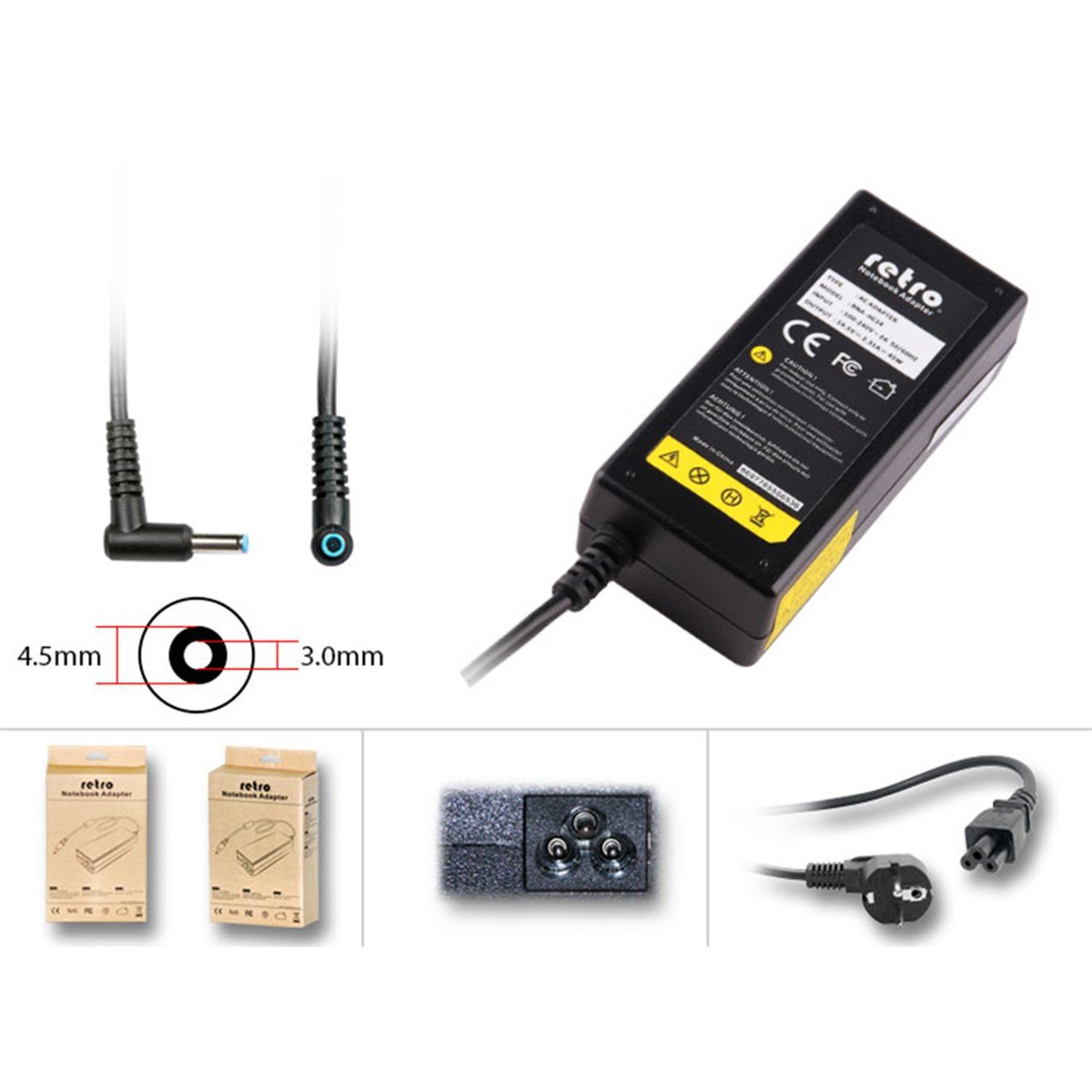 RETRO RNA-HC14 HP Mavi Uç 19.5V 2.31A Notebook Adaptör