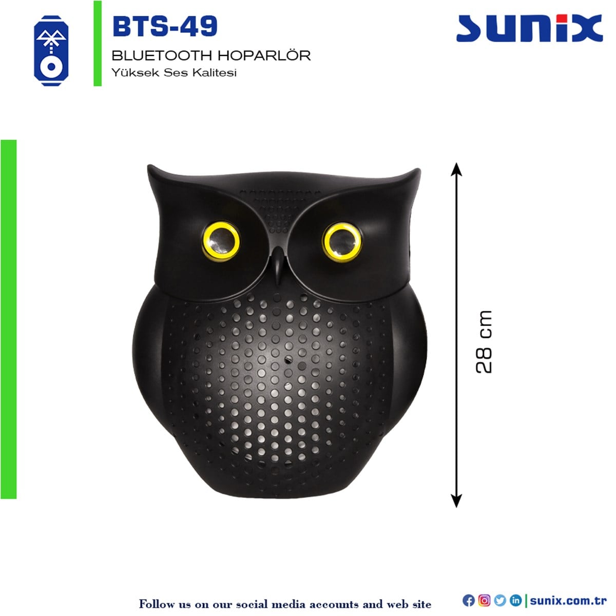 Sunix Bts-49 28 cm Kablosuz Taşınabilir Ses Bombası