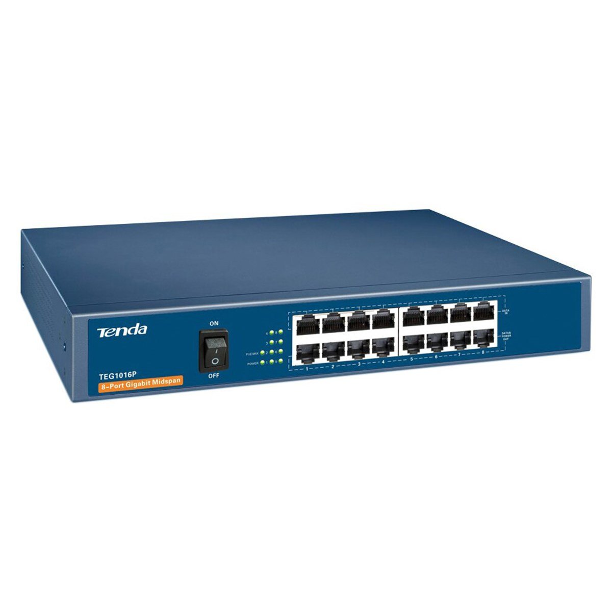 Tenda TEG1016P 8-Port Gigabit Midspan Switch