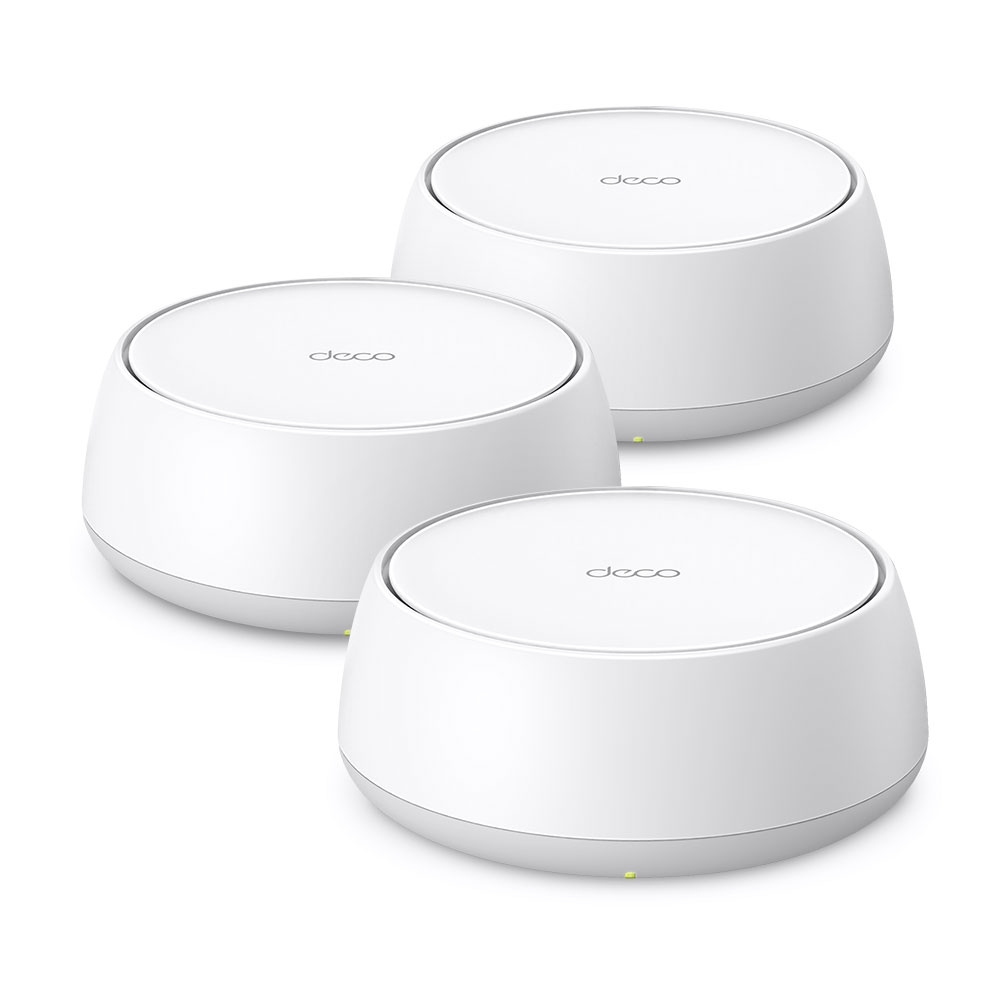 TP-Link Deco BE25 BE3600 Mesh Dual Band WiFi 7 Sistemi (3-Pack)2882Mbps(5GHz) + 688Mbps(2,4 GHz), 2× 2,5 Gbps, 4× Anten