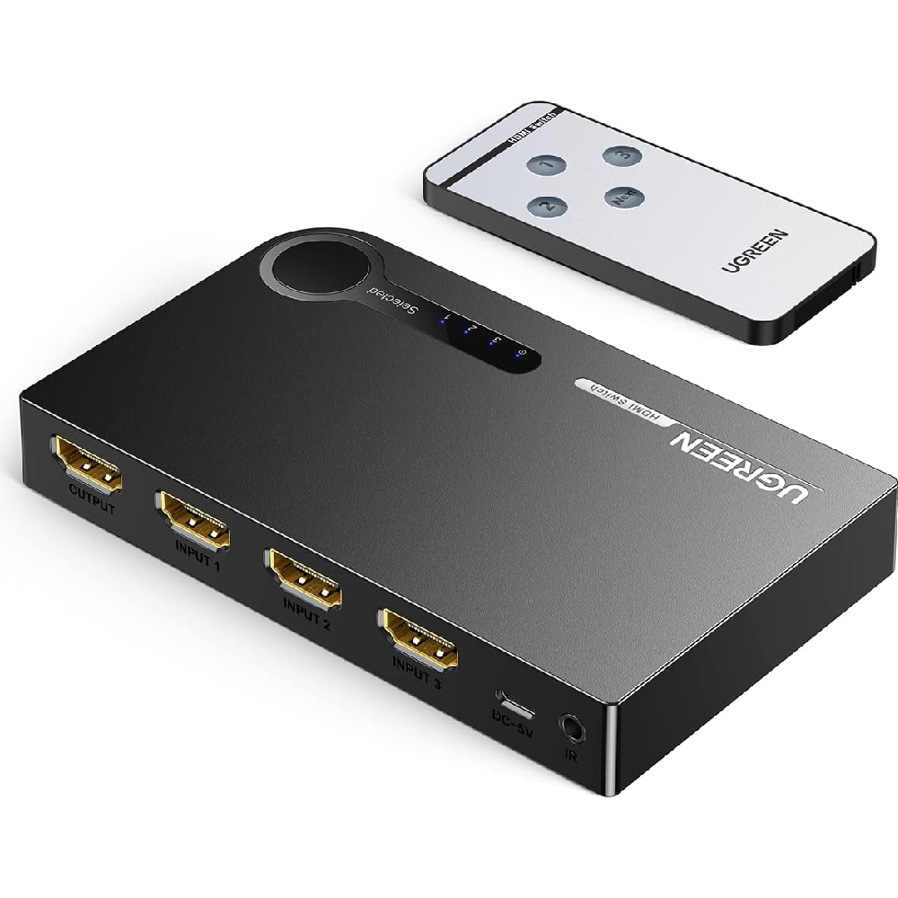 Ugreen Uzaktan Kumandalı 3 Giriş 1 çıkış 4K 30HZ Hdmi 1.4 Switch