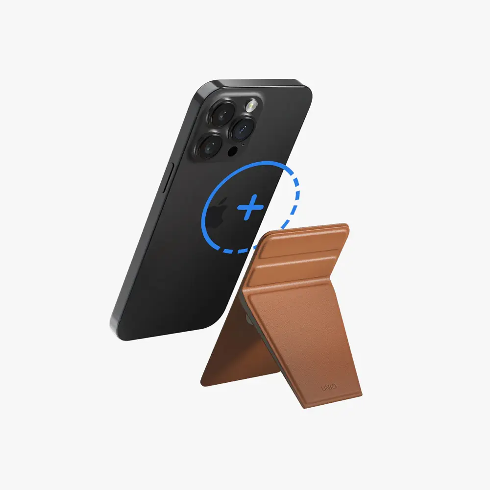 UNIQ Lyft Manyetik Stand Ultra İnce Geçmeli Stand ve Kart Tutucu Brown UNIQ-MGSNAPONCH-LYFTBWN
