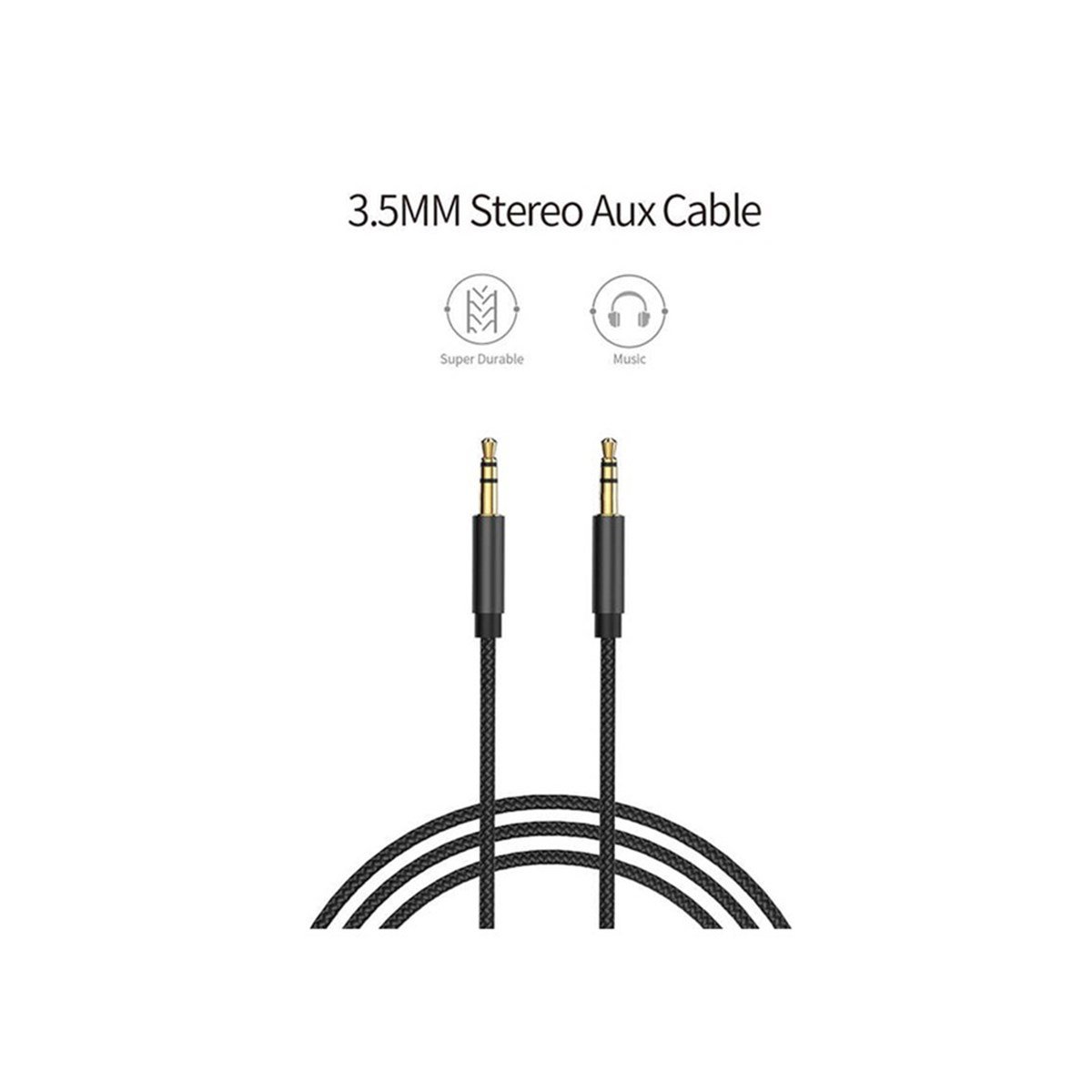 Wiwu YP01 3.5mm Stereo 1 Metre Aux Ses Kablosu