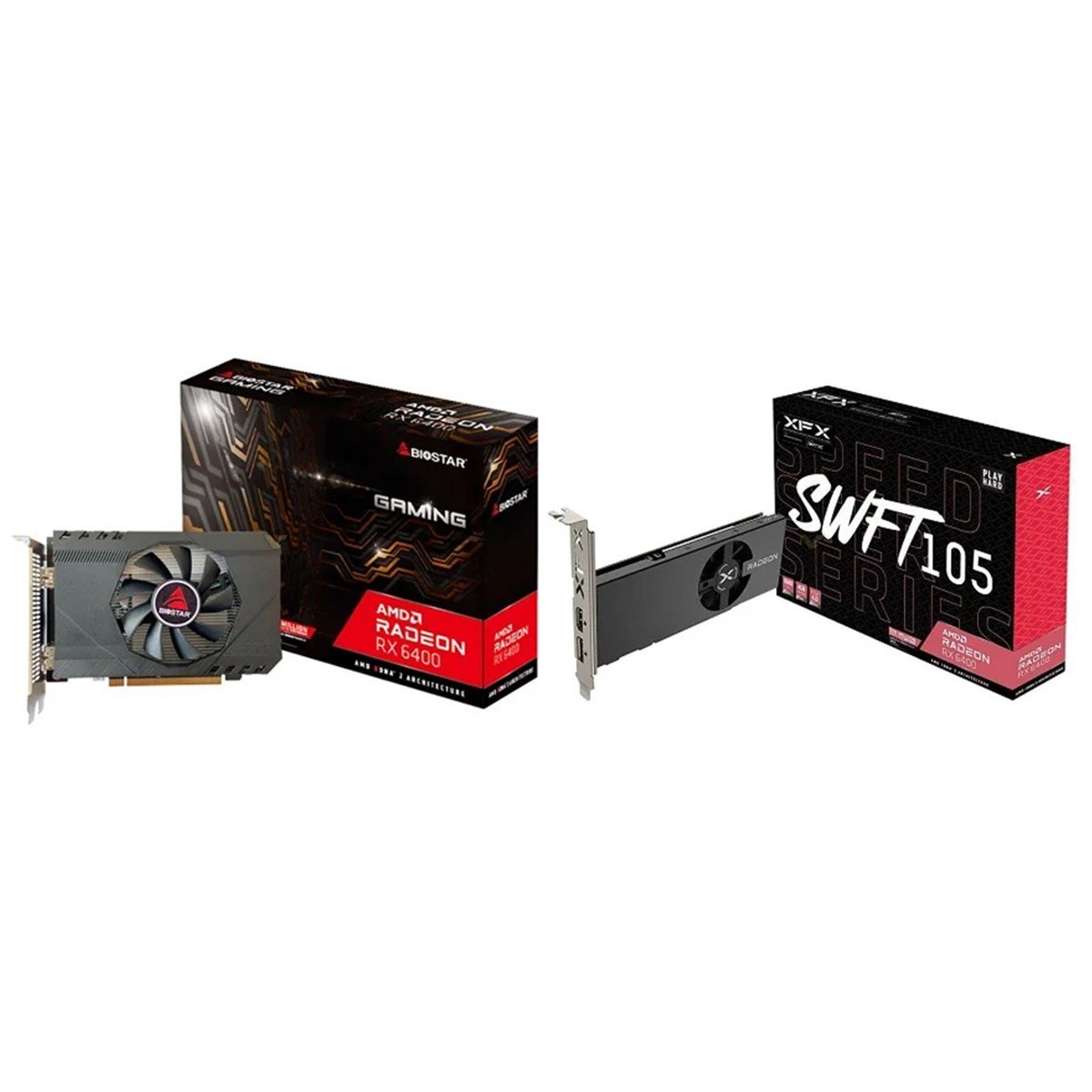 XFX Speedster SWFT 105 AMD Radeon RX 6400 RX-64XL4SFG2 4GB GDDR6 64Bit DX12 Gaming (Oyuncu) Ekran Kartı