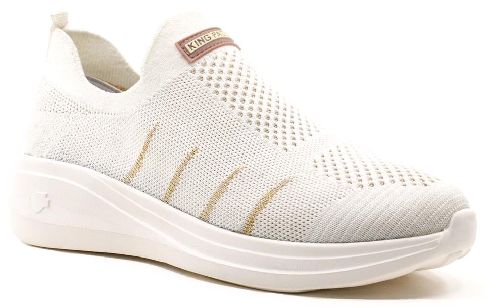 King PaoloKing Paolo D5086 AEREPOL - BEYAZ - ALTIN - BAYAN AYAKKABI,Örgü Yürüyüş Ayakkabısı