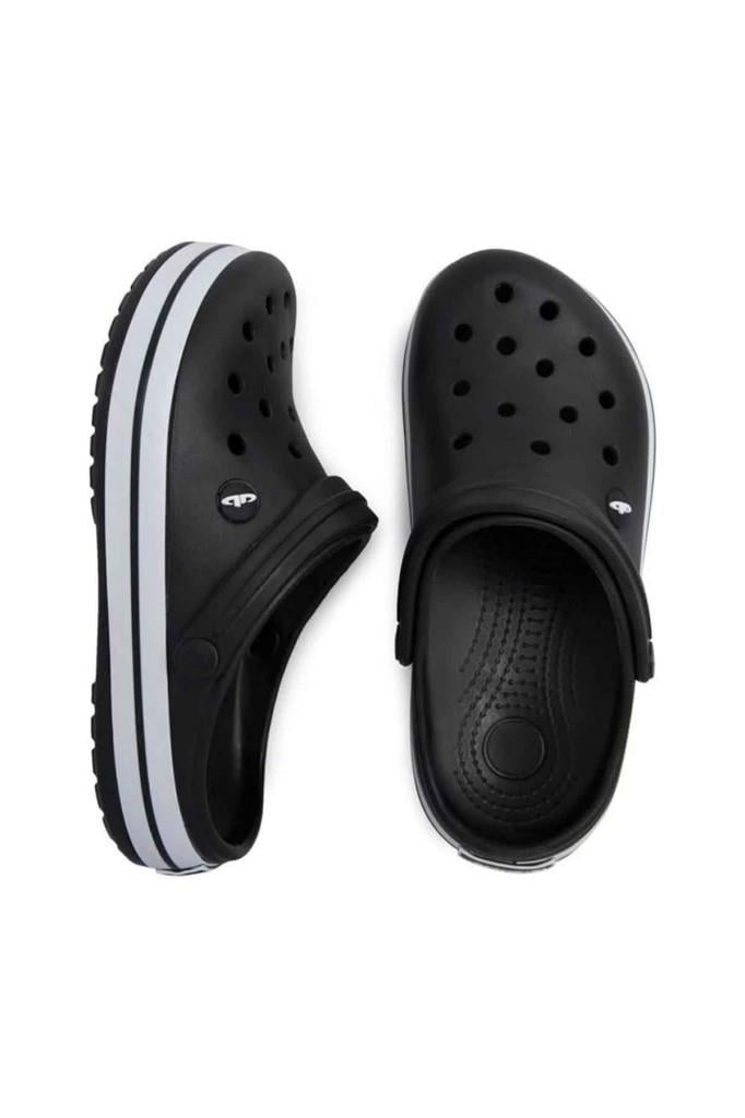 Akınal E195.M.0025-26 Anatomik Erkek Sabo Terlik Siyah Beyaz Siyah 46-47