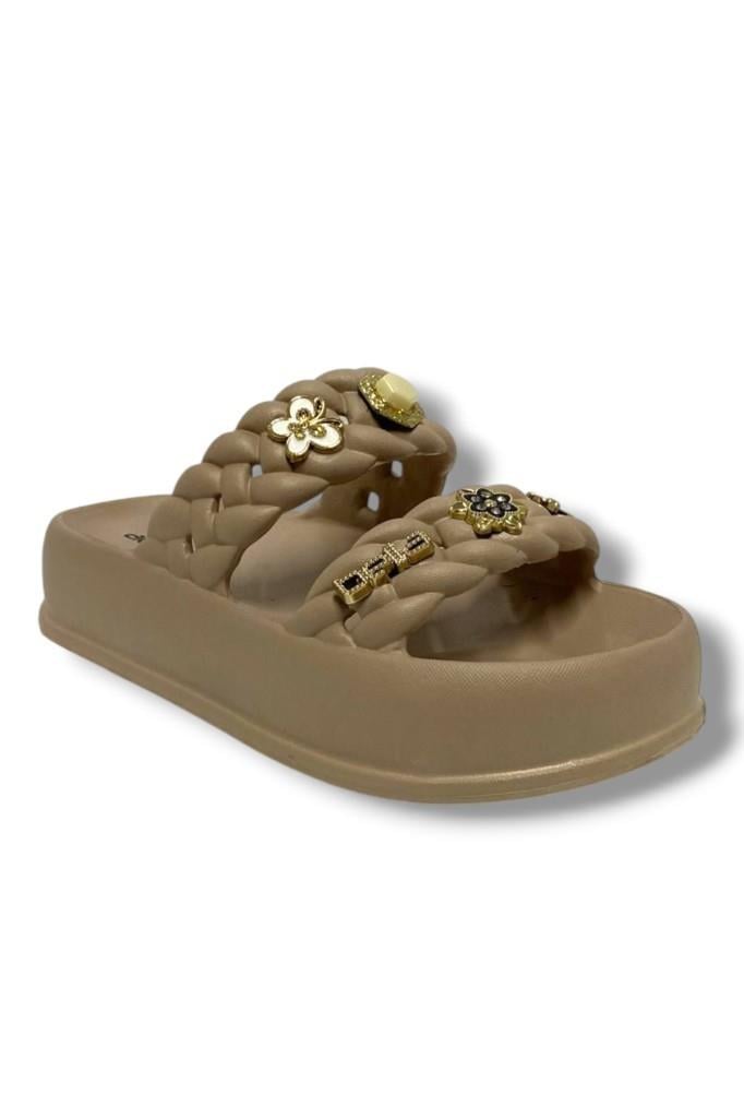 Akınal E423.Z.0001 Eva Anatomik Çift Bant Tokalı Kadın Terlik