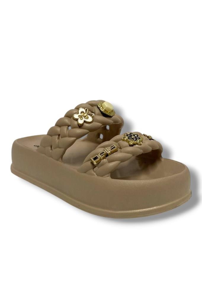 Akınal E423.Z.0001 Eva Anatomik Çift Bant Tokalı Kadın Terlik