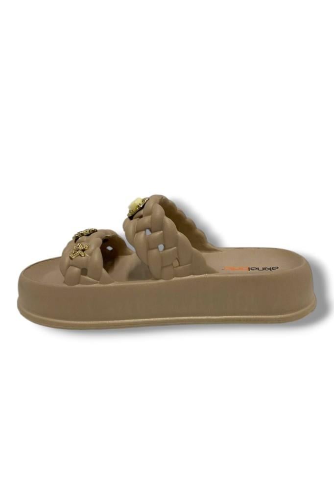 Akınal E423.Z.0001 Eva Anatomik Çift Bant Tokalı Kadın Terlik