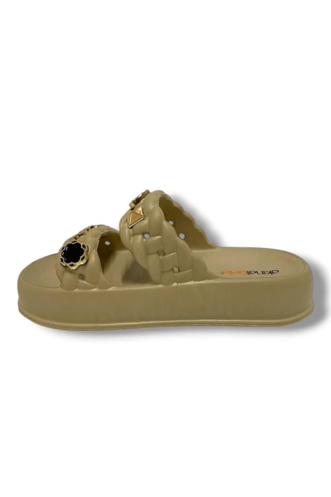 Akınal E423.Z.0001 Eva Anatomik Çift Bant Tokalı Kadın Terlik