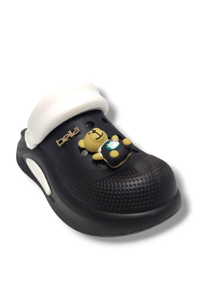 Akınal E468.Z.0002-25 Figürlü Anatomik Sabo Terlik Siyah Beyaz 36-40