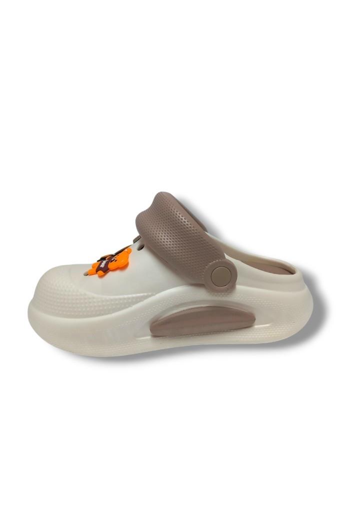 Akınal E468.Z.0003-25 Figürlü Anatomik Sabo Terlik Beyaz Camel 36-40