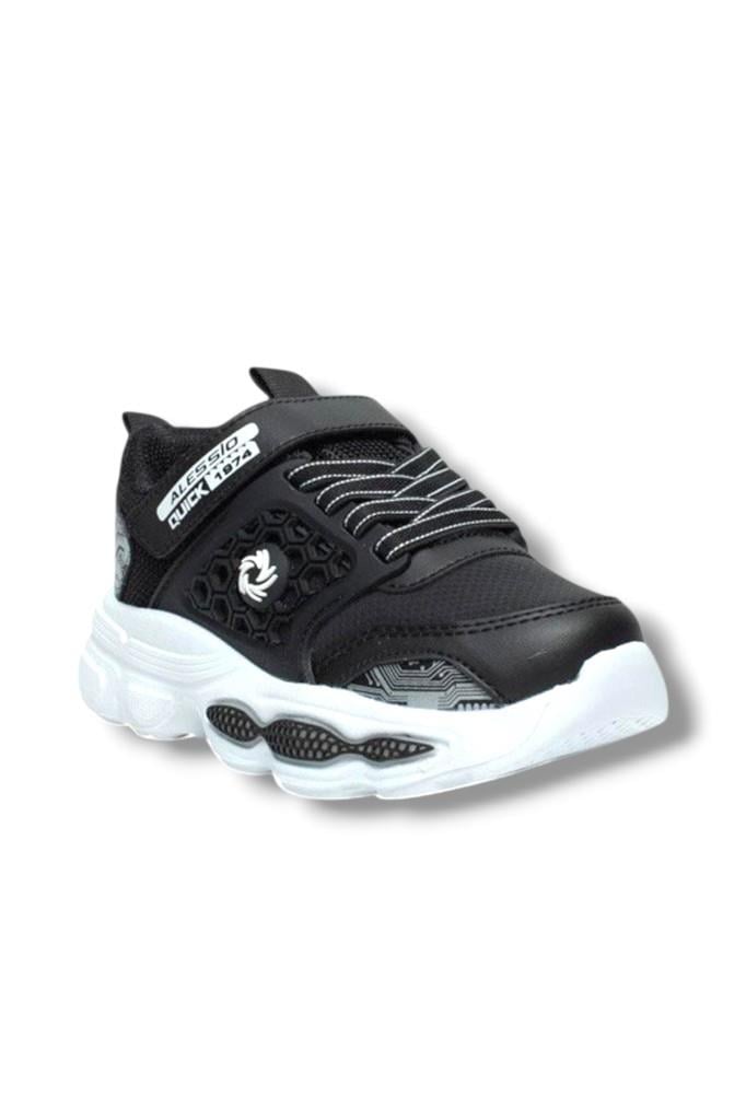 Alessio 019-26 Cilt Anatomik Filet Çocuk Sneaker Siyah Beyaz 31-35