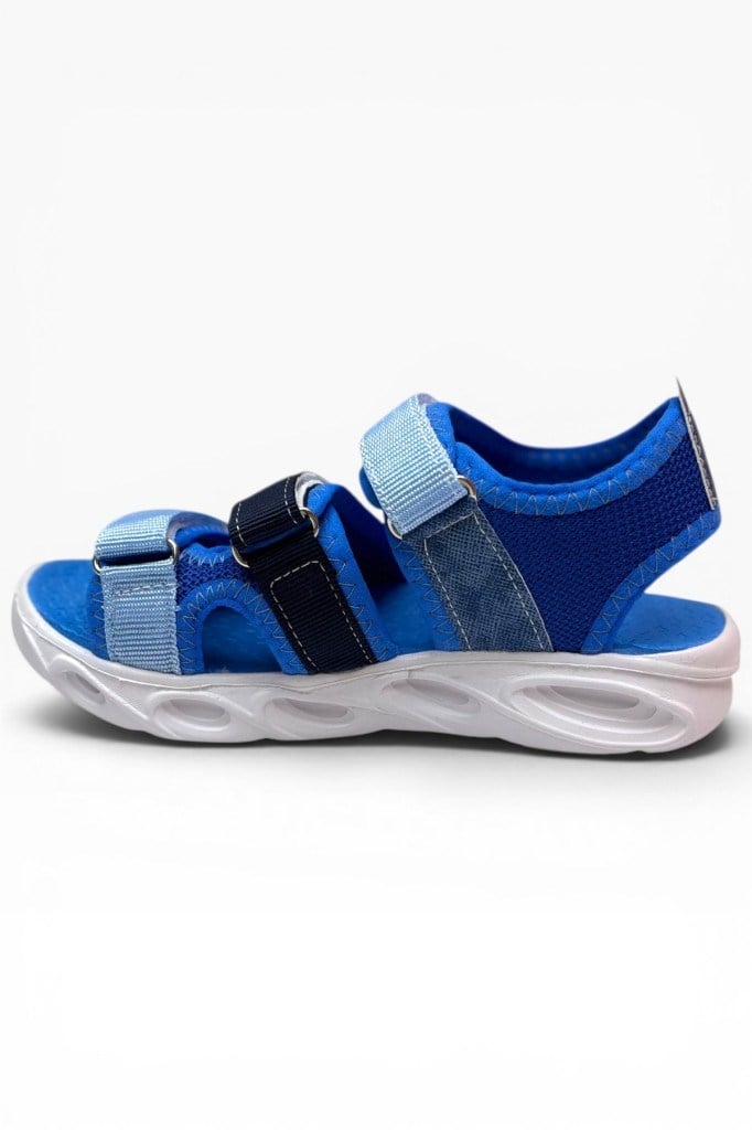 Arzen Bebe 231-26 3 Cırtlı Anatomik Çocuk Sandalet Mavi Lacivert Buz 31-35