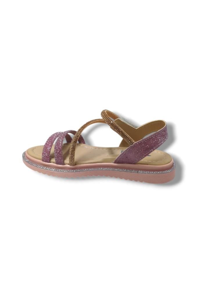 Arzen Bebe 241-25 Anatomik Simli Taşlı Cırtlı Kız Çocuk Sandalet 31-36