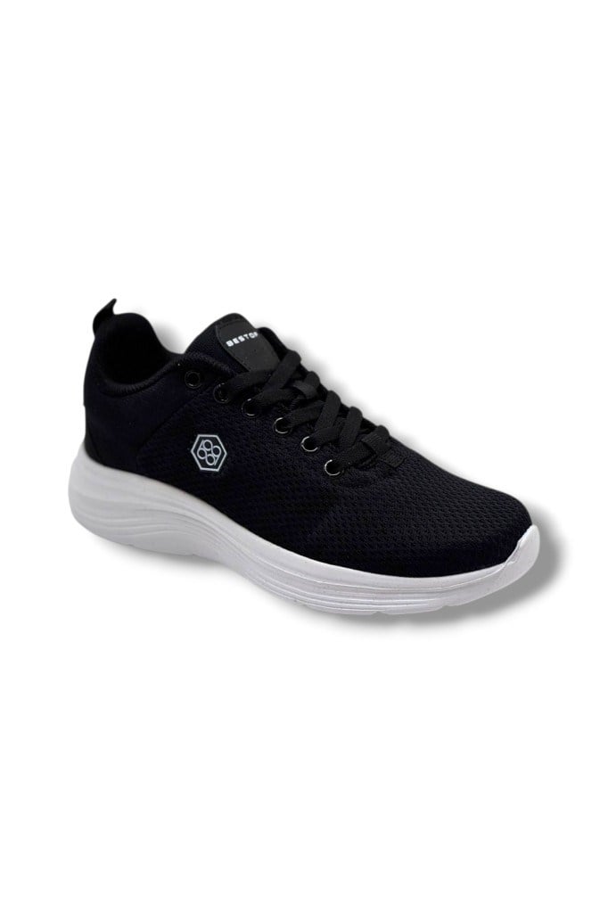 Best Of 21011-26 Anorak Anatomik Bağcıklı  Erkek Sneaker Siyah Beyaz