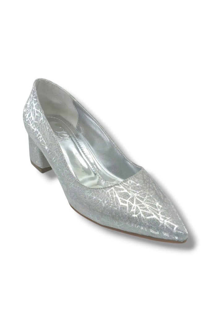 C-Shoes LH1000-26 Simli Aynalı Kalın Topuklu Kadın Ayakkabı(6cm) 41-42