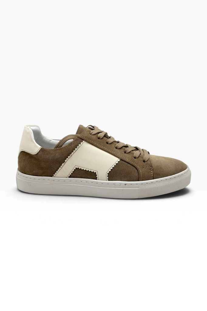 Cakgo 560-26 Hakiki Süet Deri Anatomik Taban Erkek Sneaker Kum Beyaz