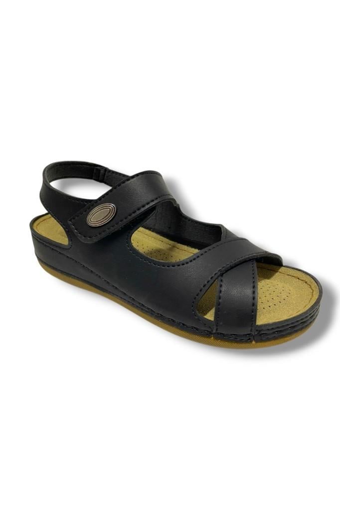 Carlaverde 5955-25 Deri Anatomik Çapraz Bant Kadın Sandalet