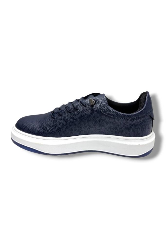 Conteyner 404-26 Deri Anatomik Erkek Sneaker Lacivert Beyaz