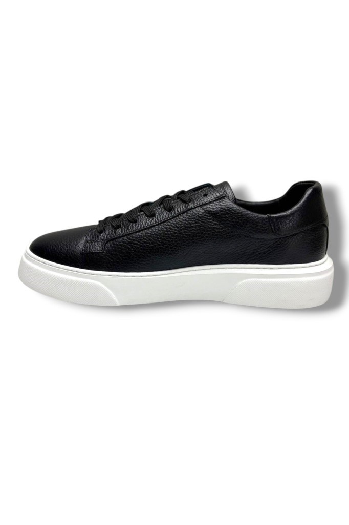 Dacfy 623-26 Hakiki Deri Bağcıklı Anatomik Erkek Ayakkabı Siyah Beyaz 45-47