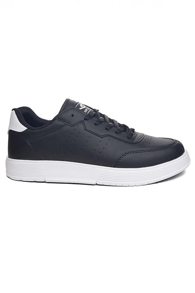 Dark Step 158-26 Cilt Deri Anatomik Erkek Sneaker Siyah-Beyaz