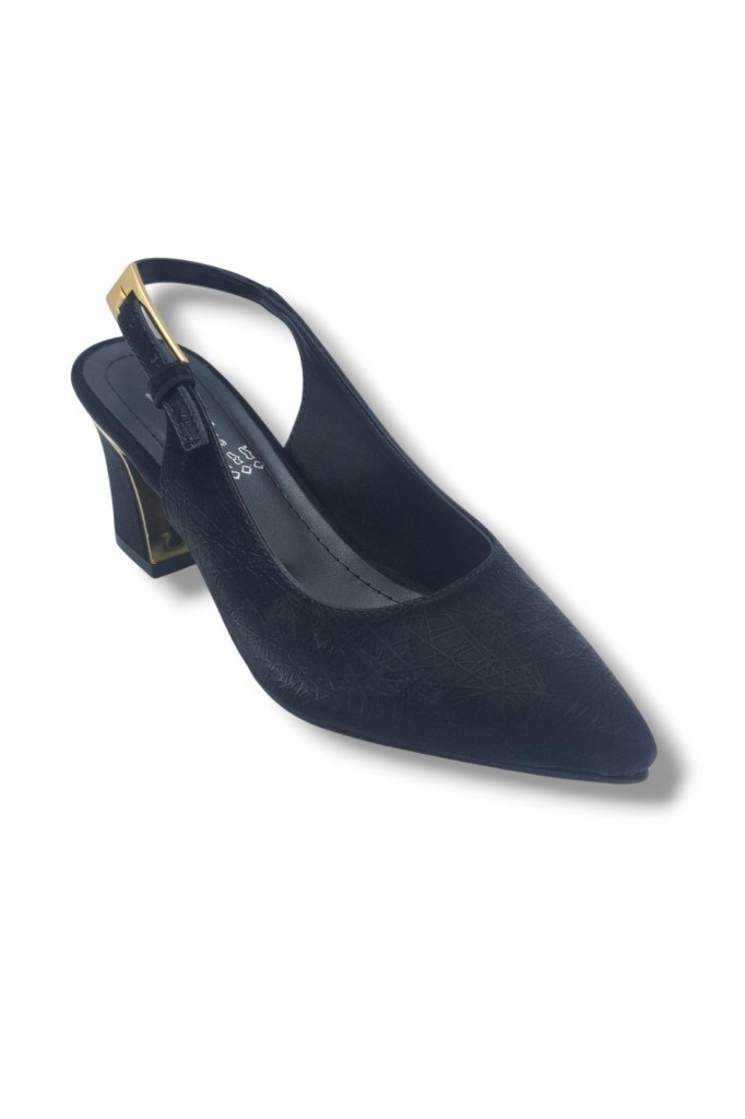 Desire 3101-26 Parlak Baskılı Nubuk Nikelajlı Kalın Topuk Kadın Ayakkabı(6,5cm)