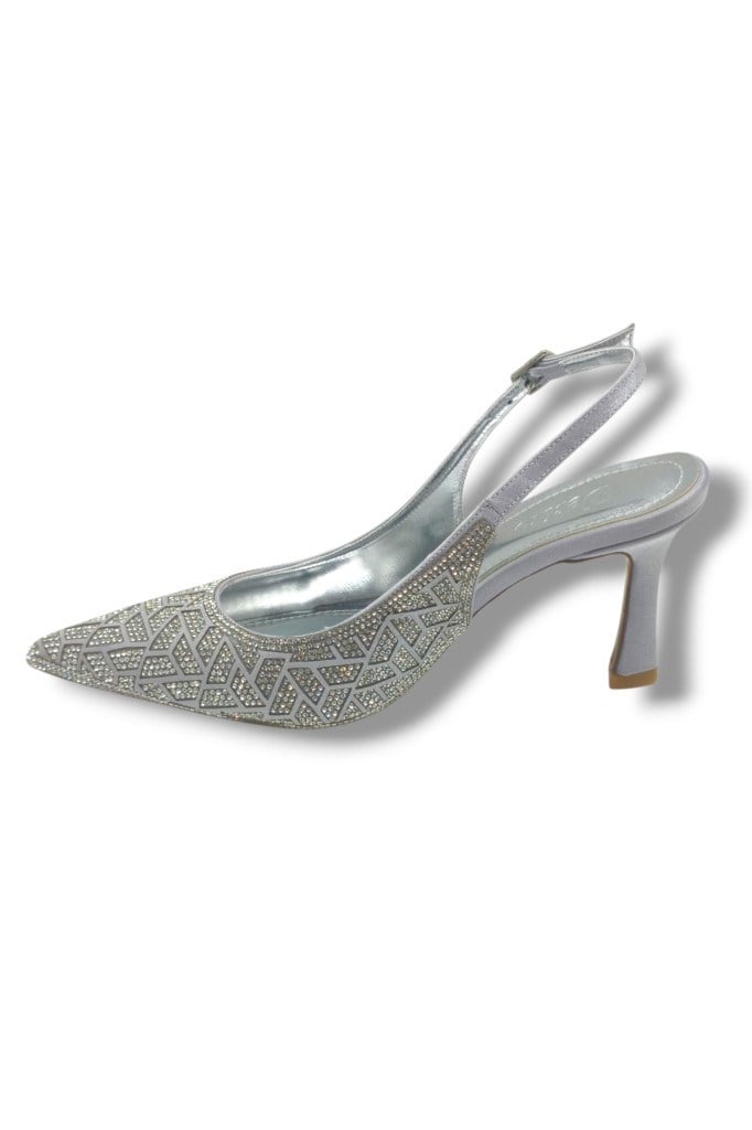 Desire 5011-26 Taşlı Mozaik Desenli İnce Topuk Kadın Stiletto 8,5cm
